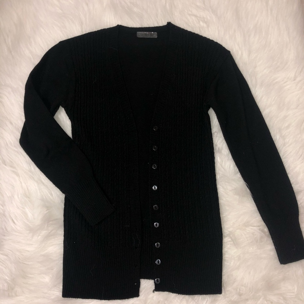 Black bottom up cardigan M